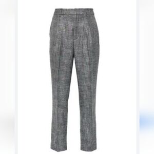 New All Saints High Waisted Astrid Sparkle Grey Plaid Pants